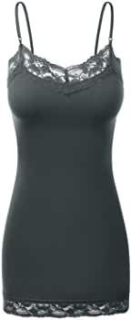 Adjustable Spaghetti Strap Lace Tank Tops Black Medium at Amazon Women’s Clothing store