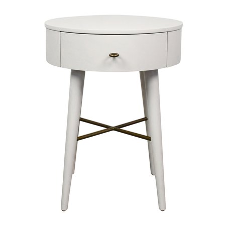 61% OFF - West Elm West Elm Penelope White Round Nightstand / Tables