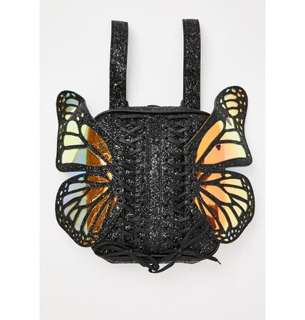 Club Exx Iridescent Butterfly Wing Glitter Mini Backpack | Dolls Kill
