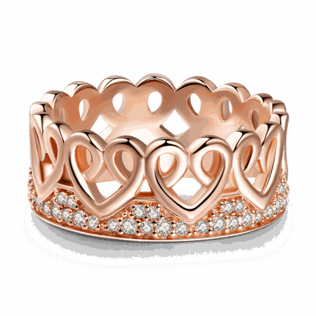 Entwined Love Princess Ring Rose Gold Plated Silver - Gifts