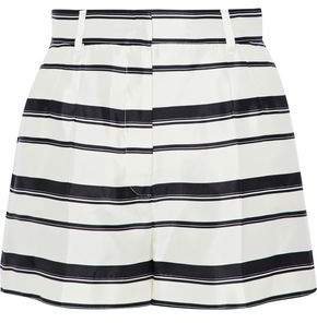 Striped Silk-satin Twill Shorts