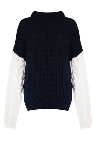 **Contrast Sleeve Knitted Jumper by Glamorous | Topshop