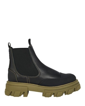 GANNI Leather Lug Sole Chelsea Ankle Boots | INTERMIX®