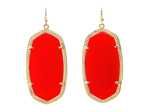 Kendra Scott - Danielle Earrings (Gold/Bright Red Opaque Glass) Earring
