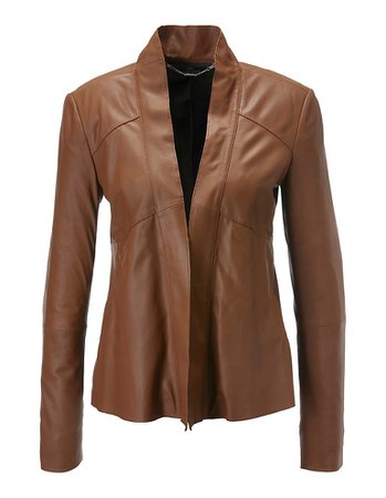 Nappa leather jacket, cognac, dark brown | MADELEINE Fashion