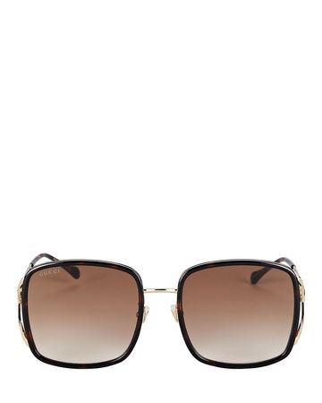Gucci Square Wire Horsebit Sunglasses | INTERMIX®