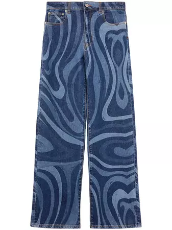 PUCCI abstract-print wide-leg Jeans - Farfetch
