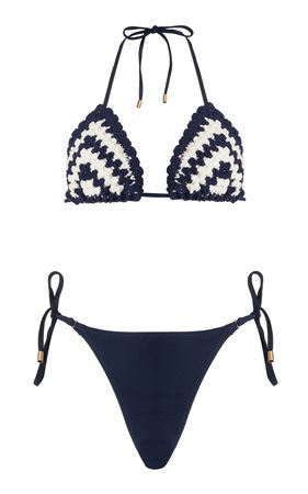Chintz Chevron Crochet Bikini Set By Zimmermann | Moda Operandi