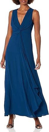 Amazon.com: BCBGMAXAZRIA Women's Floor Length Evening Gown with Plunging Neckline, Poseidon, 2 : Clothing, Shoes & Jewelry