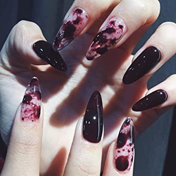 purple decorative nails long sharp dark goth - Google Search