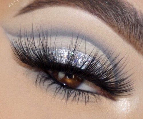 Grey / Silver Glitter eye makeup