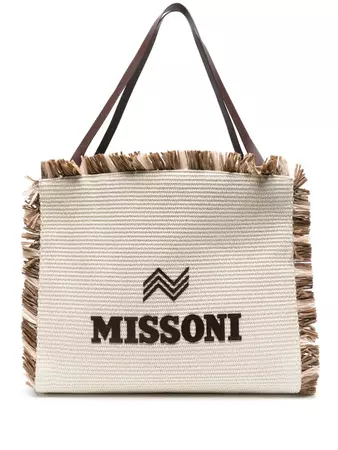 Missoni logo-appliqué Frayed Tote Bag - Farfetch