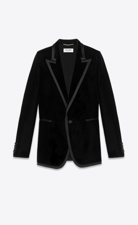 Saint Laurent ‎Satin Bias Velvet Jacket ‎ | YSL.com