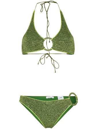 Oséree Metallic Halterneck Bikini Set - Farfetch