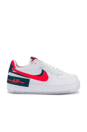 Nike Air Force 1 Shadow LE Sneaker in White & Red | REVOLVE