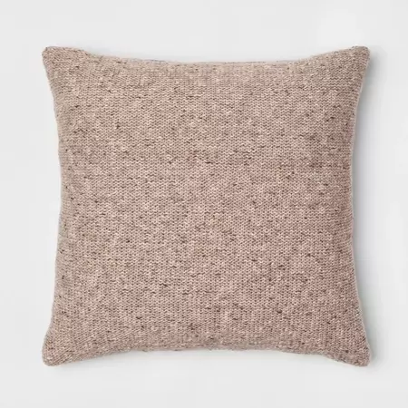 Marled Sweaterknit Oversize Square Throw Pillow Beige - Threshold : Target