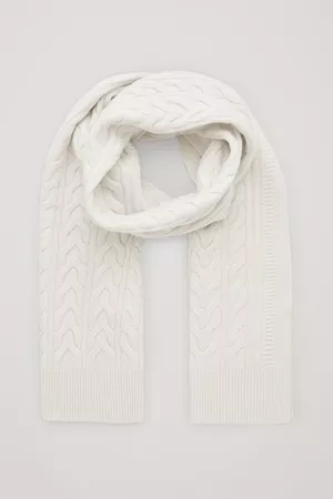 WOOL-YAK CABLE KNIT SCARF - white - Scarves - COS WW
