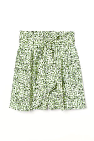 green floral paper bag shorts