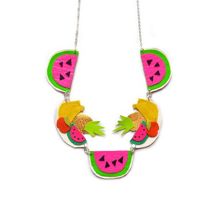 Fruit Necklace Watermelon Necklace Pineapple Necklace Neon | Etsy