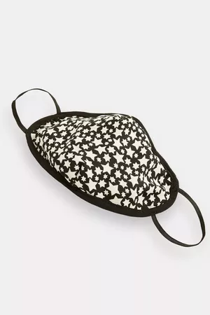 **Black and White Star Print Fashion Face Mask | Topshop