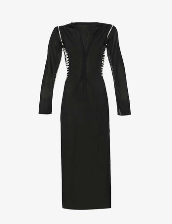 KEPLER - Yianna long-sleeved woven midi dress | Selfridges.com
