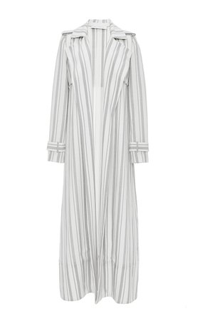 Striped Silk Wool Duster Coat by Sally LaPointe | Moda Operandi