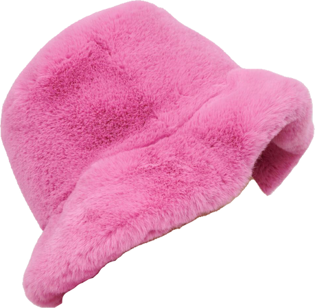 Pink fur bucket hat