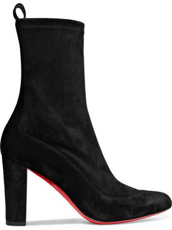 Gena 85 Suede Ankle Boots - Black