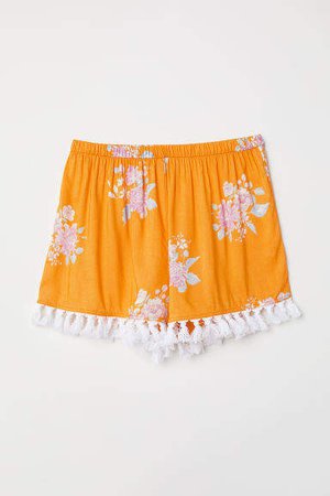 Tasseled Shorts - Yellow