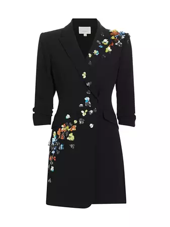 Shop Cinq à Sept Paillette-Embellished Wrap Minidress | Saks Fifth Avenue