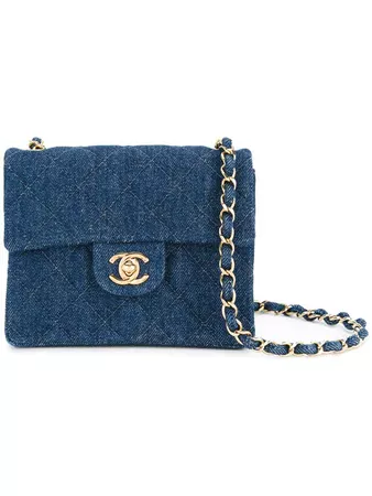 Chanel Vintage quilted denim shoulder bag