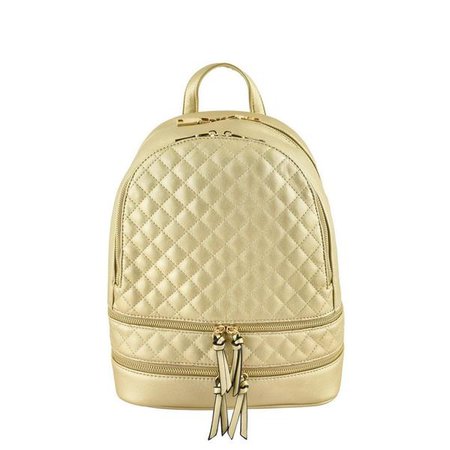 Backpacks | Shop Women's Gold Quilted Leather Backpack at Fashiontage | PJ130BP-gold-gold