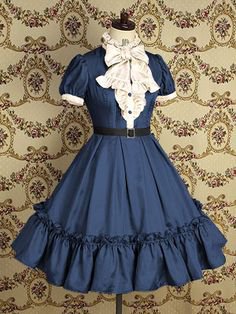 Blue Victorian Short Dress