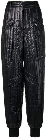 quilted tapered trousers
