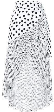 Castana Ruffled Polka-dot Cotton Wrap Skirt