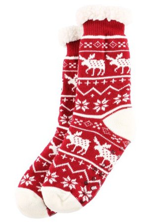 Adult Ugly Christmas Nordic Moose Plush Socks