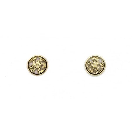 9ct Yellow Gold Filigree Round Stud Earrings - Ramsdens
