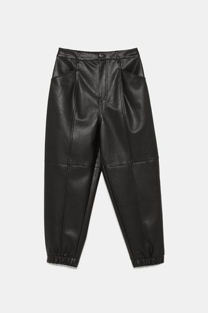 FAUX LEATHER PANTS-View All-T-SHIRTS-WOMAN | ZARA United States
