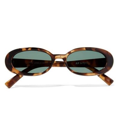 Le Specs Outta Love Oval-Frame Tortoiseshell Acetate Sunglasses