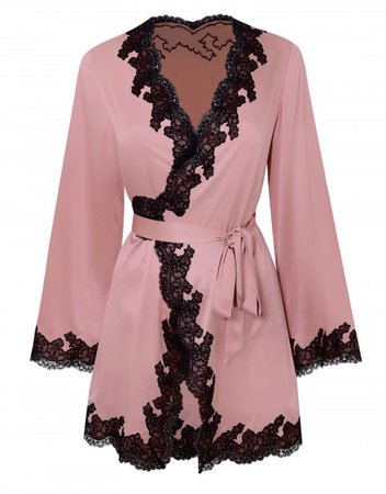 Amelea Pink and Black Pyjama Top | By Agent Provocateur