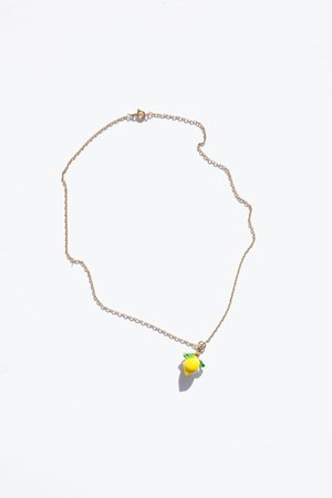 Glass Lemon Necklace - Single Lemon