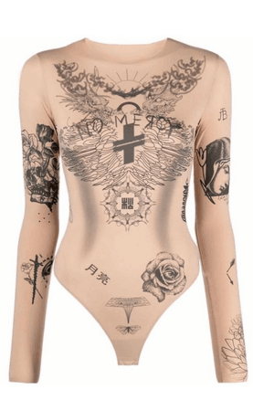 ttswtrs Tattoo Print Bodysuit