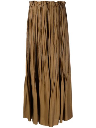 KHAITE Pleated Maxi Silk Skirt - Farfetch