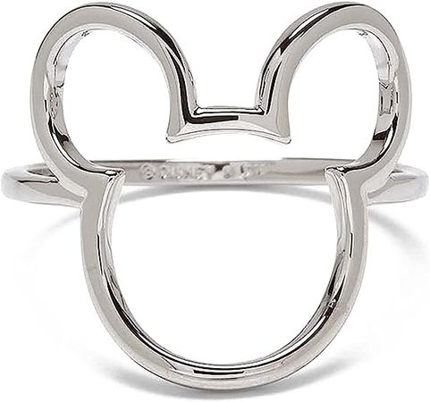 Amazon.com: Pura Vida Silver Plated Disney Mickey Mouse Outline Ring - Brass Base, Rhodium Plating - Size 7: Clothing, Shoes & Jewelry