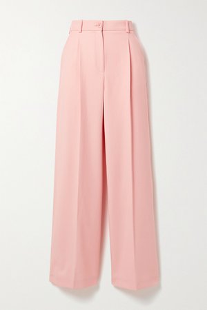 Baby pink Peter wool-twill wide-leg pants | Racil | NET-A-PORTER