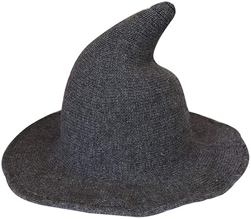 Amazon.com: Bestjybt Halloween Witch Hat Women Wool Wide-Brimmed Wizard Hat Cap (Navy): Clothing