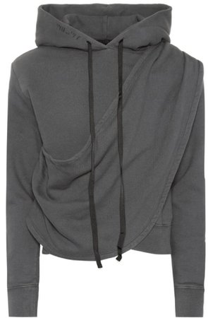 unravel collection draped hoodie
