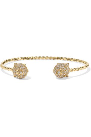 Gucci | Le Marché des Merveilles 18-karat gold, diamond and turquoise cuff | NET-A-PORTER.COM