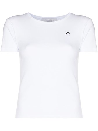 Marine Serre motif-embroidered short-sleeve T-shirt - Farfetch
