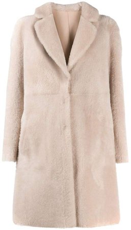 Blancha fur single breasted coat